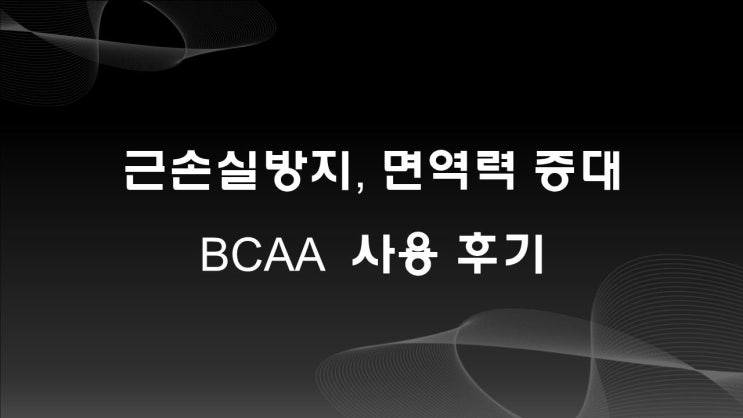 개근질마트 BCAA 사용 후기(내돈내산)