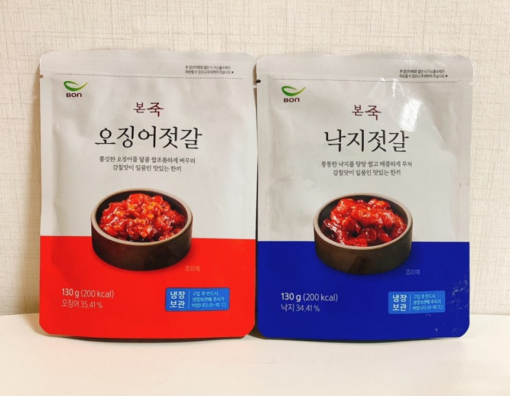 본죽반찬 본죽간편식 오징어젓갈 낙지젓갈 후기