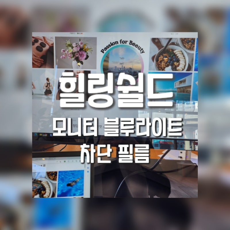 힐링쉴드 모니터 블루 라이트 필터 블루 라이트 차단 거치식 보호 필름 후기