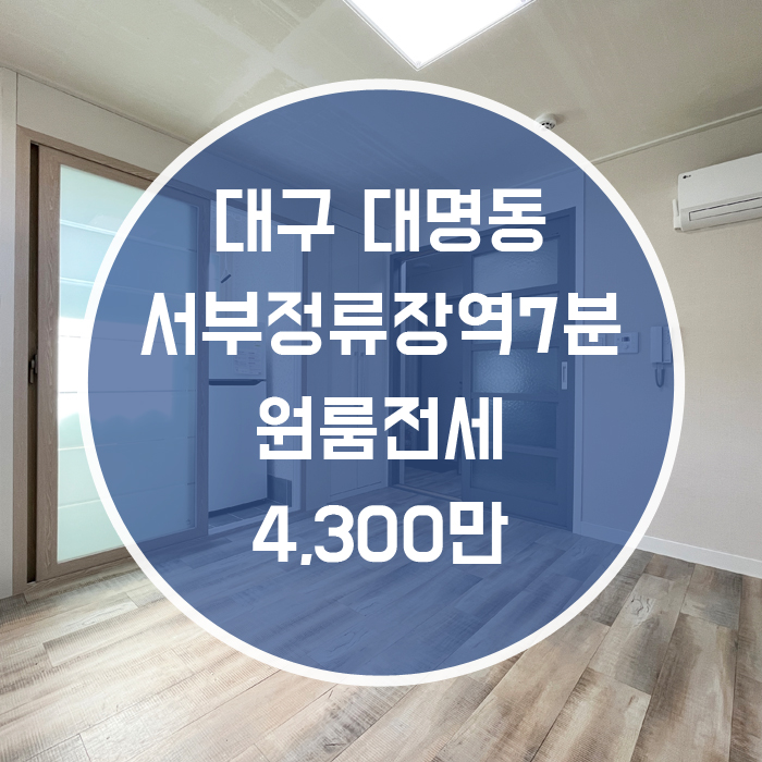  '송현공원 봄바람이 내집으로 살랑살랑' 대구 남구 대명동 원룸전세 풀옵션