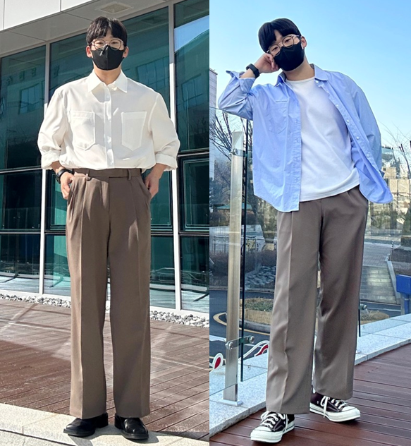 무신사 스탠다드 남자 와이드 슬랙스 데일리룩 코디 깔끔한 데이트룩 입어봐요