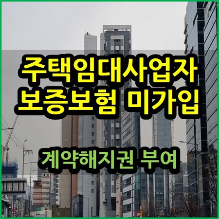  주택임대사업자 보증보험 미가입 시 계약해지권 계약해제권 부여