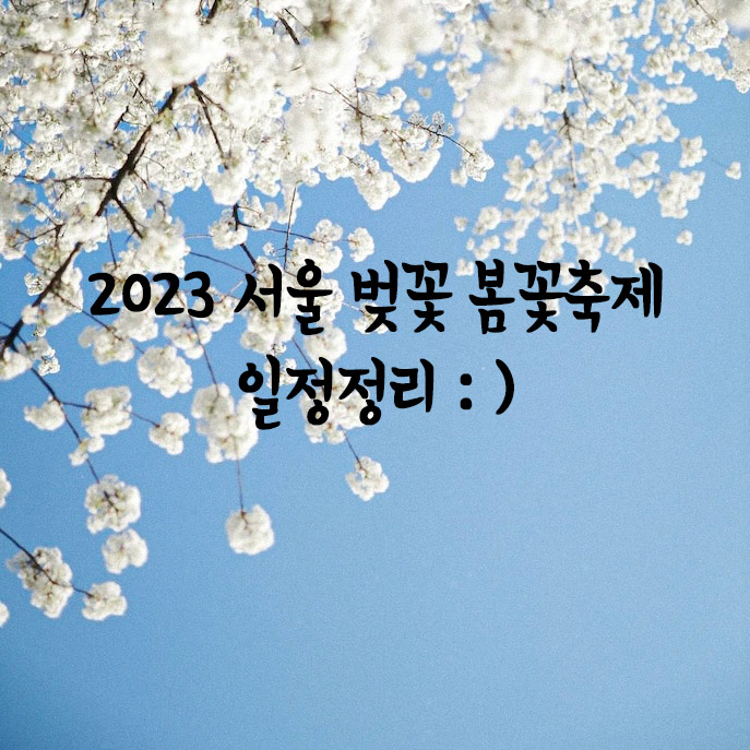 2023 여의도 벚꽃축제 봄꽃축제부터 다양한 서울 꽃 행사 일정