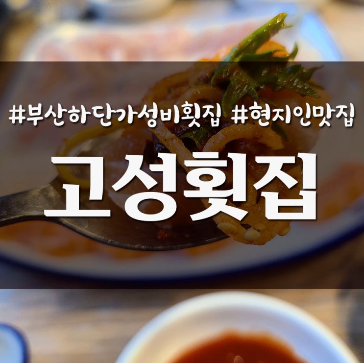 부산 하단 밑반찬 푸짐한 가성비 횟집 고성횟집 _ 내돈내산 솔직후기