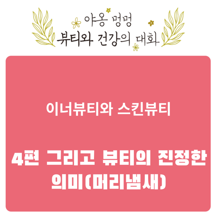 이너뷰티와 스킨 뷰티, 4편 그리고 뷰티의 진정한 의미(머리냄새)