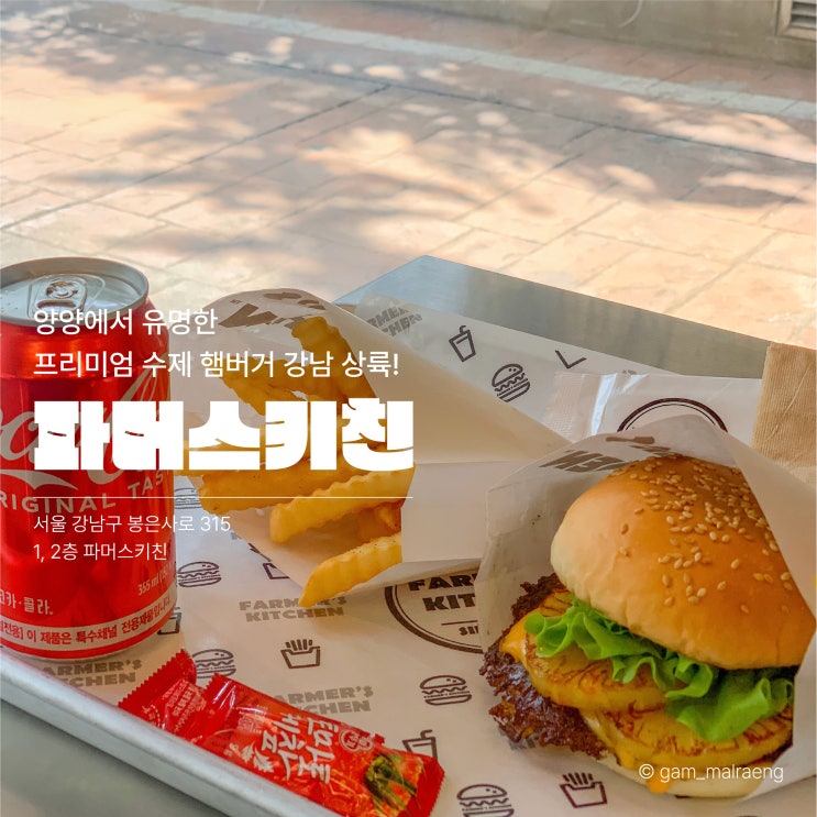  강남 수제버거 맛집 선정릉역 파머스키친