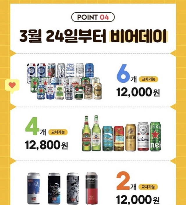  [할인정보] 이마트24 와인앤모어 홈플러스익스프레스 GS25편의점 맥주 할인 행사 총정리