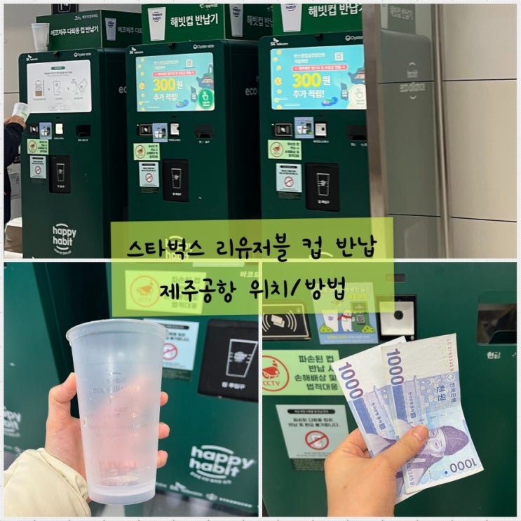  스타벅스 리유저블컵 제주공항에서 반납하기 위치, 방법 소개