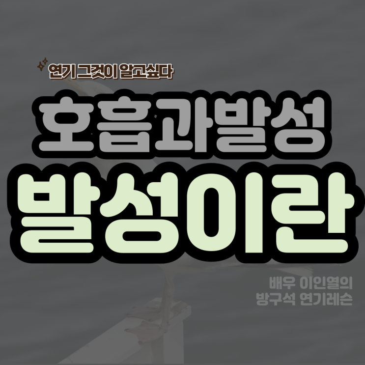  연기 잘하는 배우로 가는 호흡과발성 발성편