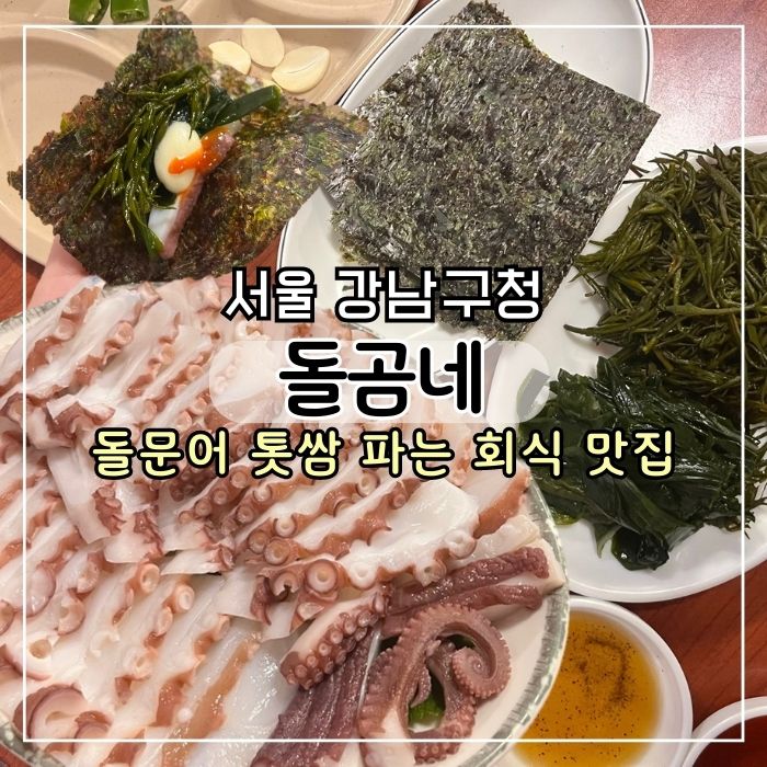  [서울 강남구청] 회식 맛집 돌곰네, 돌 문어 톳쌈 해물 떡볶이 추천 메뉴 후기 및 예약 방법