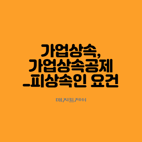  가업상속, 피상속인은 어떤 요건을 만족해야 하나요