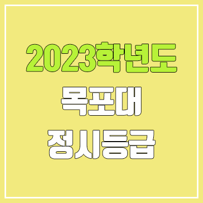  2023 목포대 정시등급 (예비번호, 목포대학교)