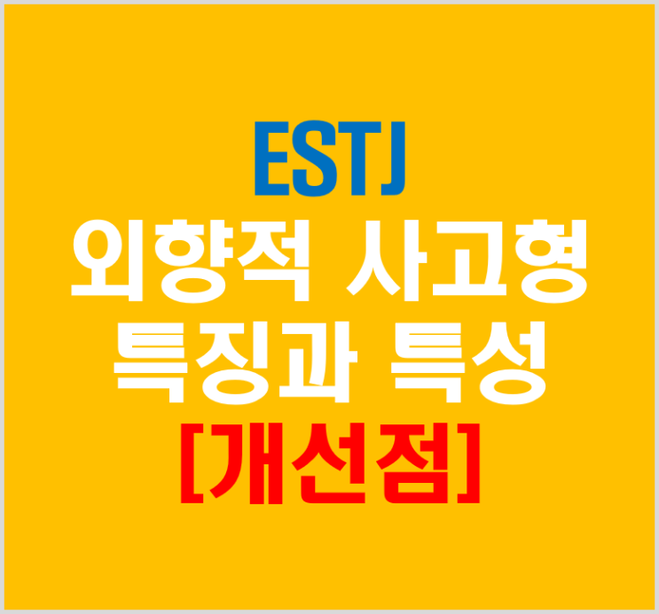  ESTJ 외향적 사고형 특징과 특성 개선점