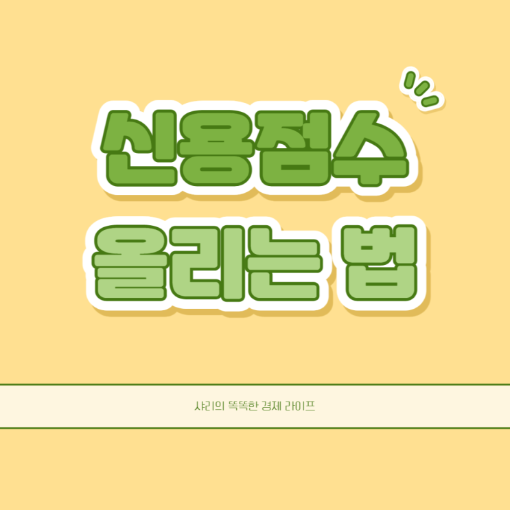 신용점수 올리는 법 어떤게 있을까