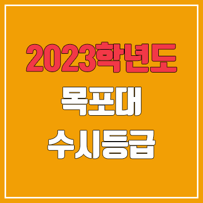 2023 목포대 수시등급 (예비번호, 목포대학교)