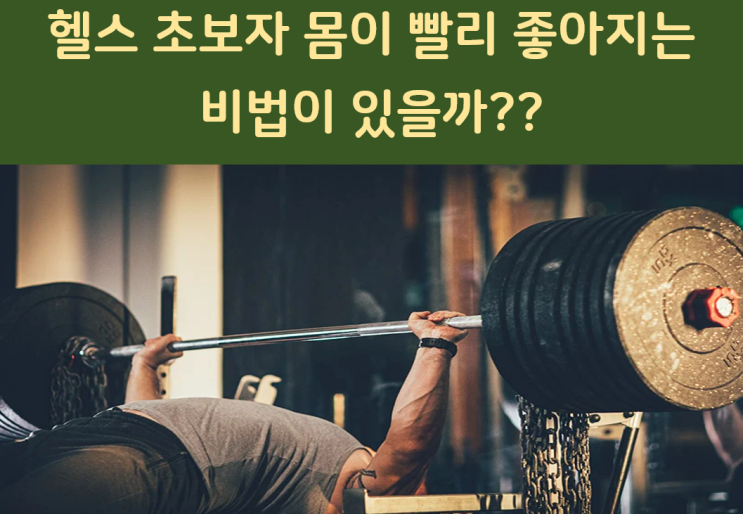  헬스 초보 몸이 빨리 좋아지는 비법이 있을까?