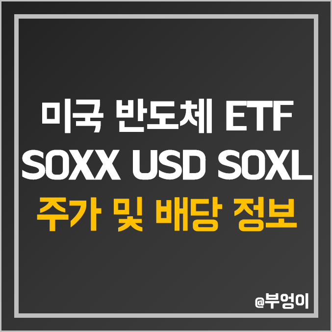 미국 반도체 ETF - SOXX USD SOXL 주가 배당금 지급일 배당락일 배당일 배당률