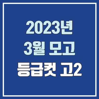 2023 고2 3월 모의고사 등급컷 (한국사, 영어 등급컷 / 2024학년도)