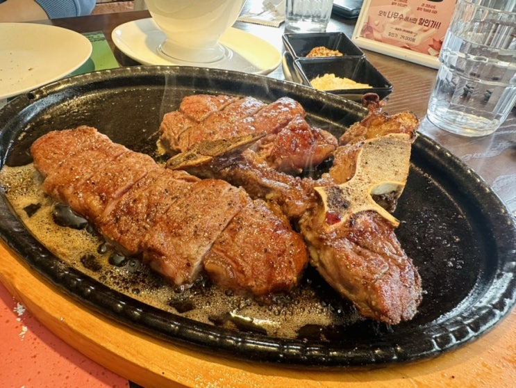  잠실 코스요리 데이트 맛집 나무수 티본 스테이크 세트