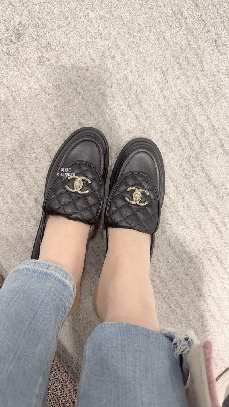 Chanel Quilted Tab Loafers Black LeatherChanel Quilted Tab Loafers