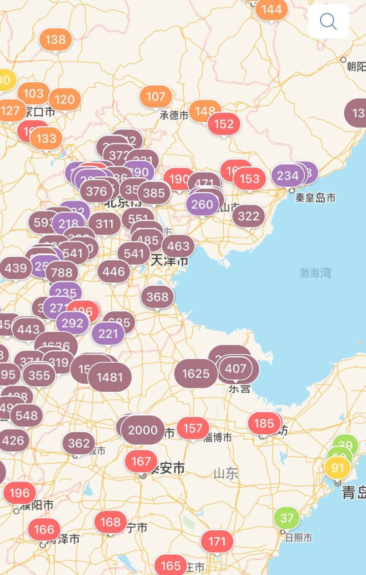  중국 미세먼지 수준 ㄷㄷ