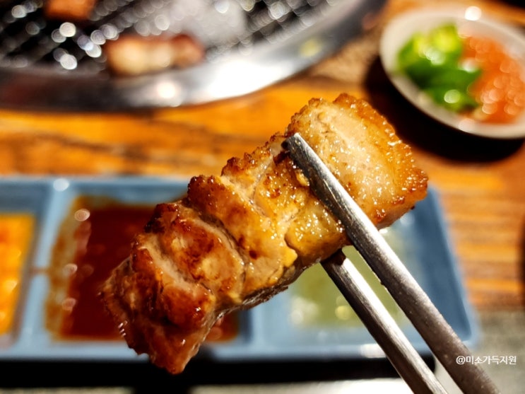  강릉 교동 고기집 택지 맛집  황제무한화로구이 벚꽃보고 먹은 저녁