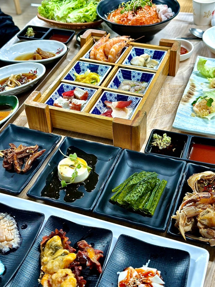  속초 애견동반 횟집 : 스끼다시가 멈추지 않는 회 포장 맛집 신가
