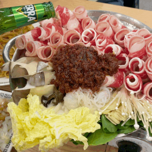  연대 신촌 맛집 도삭면 크림새우 그리고 우삼겹맥주전골 맛보기 - 건륭산시도삭면