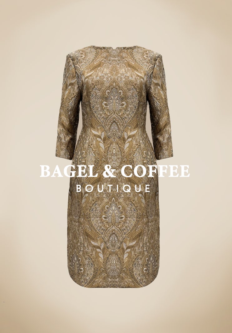  GOLD JACQUARD CONTOUR DRESS SEASON #1LINE BY BAGEL & COFFEE