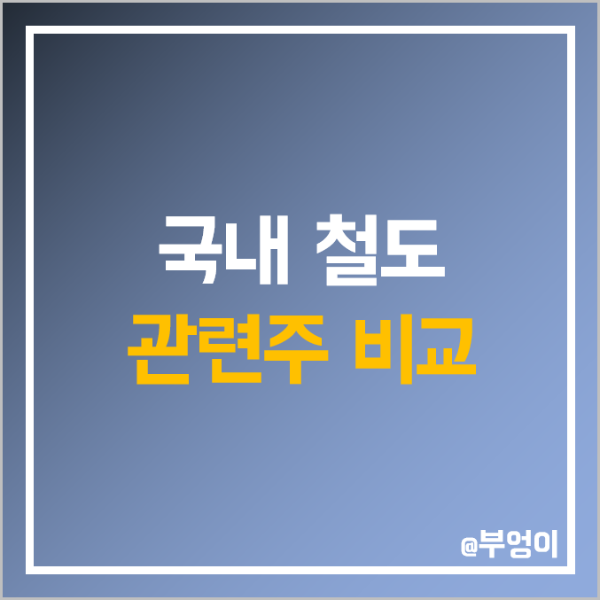 국내 철도 관련주 비교 : 와이어블 옵티시스 대아티아이 우리기술 다원시스 이엠코리아 서한 푸른기술 현대로템 알루코 현대제철 주식 주가 배당금 시가총액 PER PBR 순위