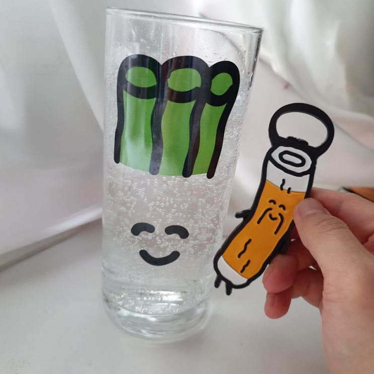 [미스터도리]자꾸자꾸 마시고 싶어지는 대파군 유리컵 오뎅할아버지 오프너 인테리어 소품