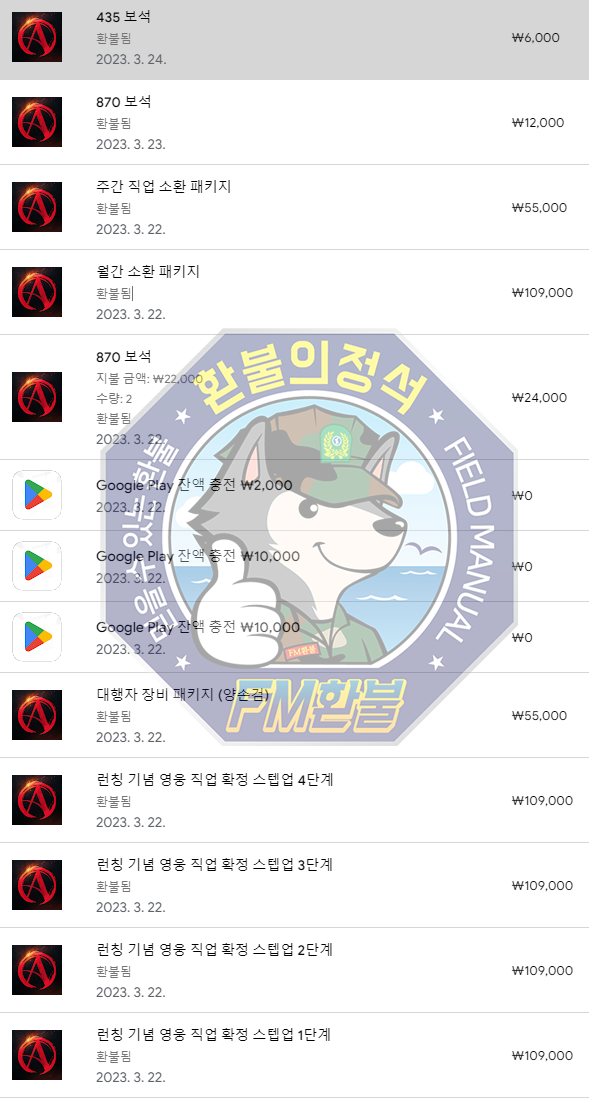 위드, 아키에이지워 환불 승인캡처! 위드, 아키에이지워 환불 승인캡처!