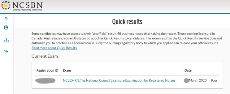  엔클렉스(NCLEX-RN) 퀵 리절트 합격