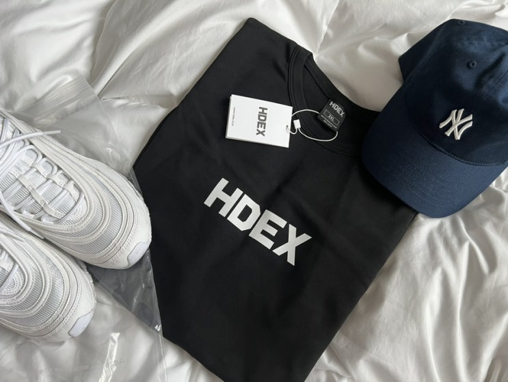  김종국의 선택한 에이치덱스 HDEX 짐웨어 메인로고 오버핏 반팔 티