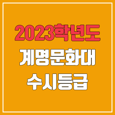 2023 계명문화대학교 수시등급 (예비번호, 계명문화대)