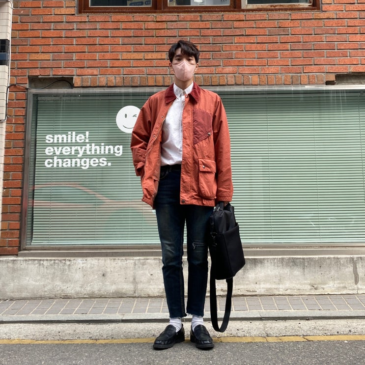  남자 나일론자켓 코디 헨리코튼 가먼트 다이 피싱자켓 리뷰