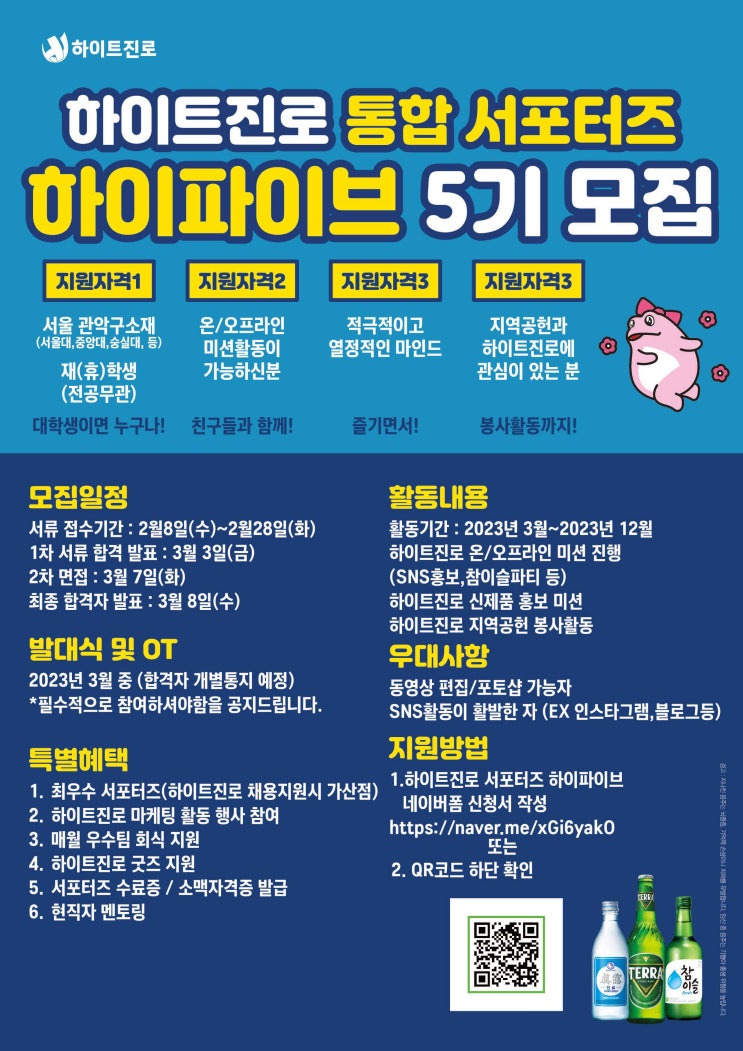 [ 하이트진로 하이파이브 5기 ] 서류 및 면접 합격 후기