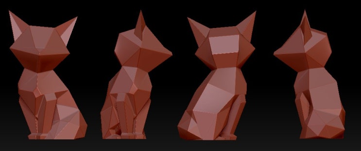  [소품/오브제]#1-1 로우폴리 여우 금속공예 제작과정 (ZBrush)