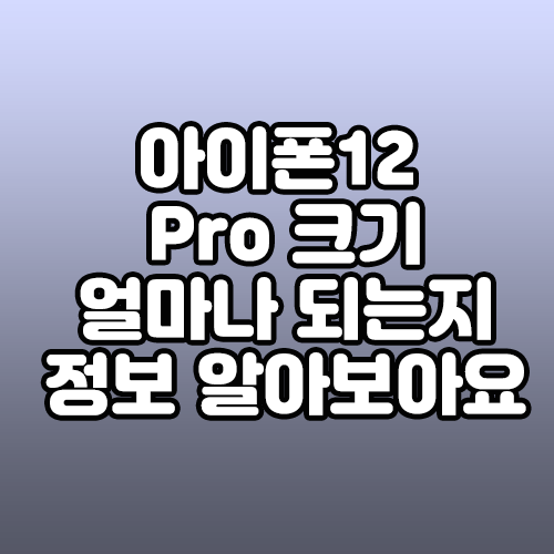아이폰12 Pro 크기 얼마나 되는지 정보 알아보아요