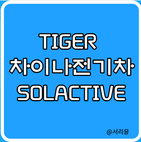  TIGER 차이나전기차 SOLACTIVE ETF 분석 (Ft. 주가전망 및 중국 전기차 관련주)