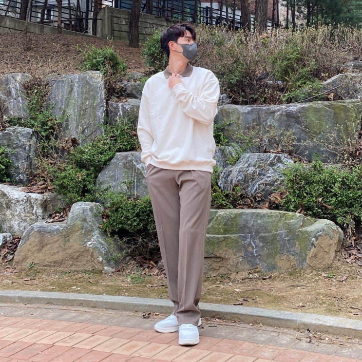  남자 카라 티셔츠 맨투맨 하프크라이즈 레이아웃 23SPRING 캐주얼 코디템 데일리룩 추천