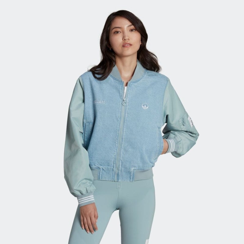 HL9070 아디다스 오리지널스 바시티 데님 자켓 연청 adidas originals Varsity Denim Jacket