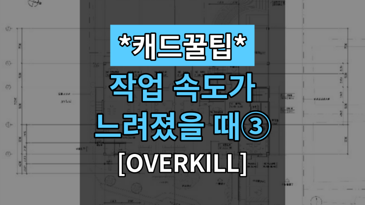  [대체캐드1위 ZWCAD 꿀팁] 속도가 느려질때 빠르게 하는 방법③ 제거(OVERKILL)