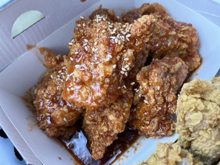  [관평동 치킨] 착한 가격의 치킨이 나타났다 관평동 갓 튀긴 후라이드 순살 양념반 후라이드반 후기