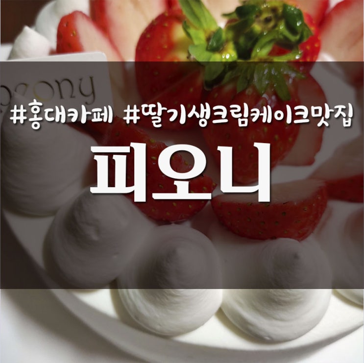  홍대 합정 딸기 생크림 케이크 맛집 카페 피오니 _ 내돈내산 솔직후기