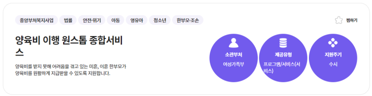  양육비 이행 원스톱 종합서비스