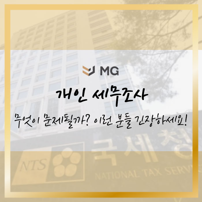  개인 세무조사 무엇이 문제 될까 이런 분들 긴장하세요!