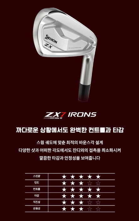 남자 아이언세트 추천 스릭슨 MK2 ZX7 구매 후기