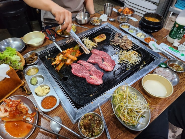  까치산시장 고기집 동구 돌판생고기 로컬맛집!