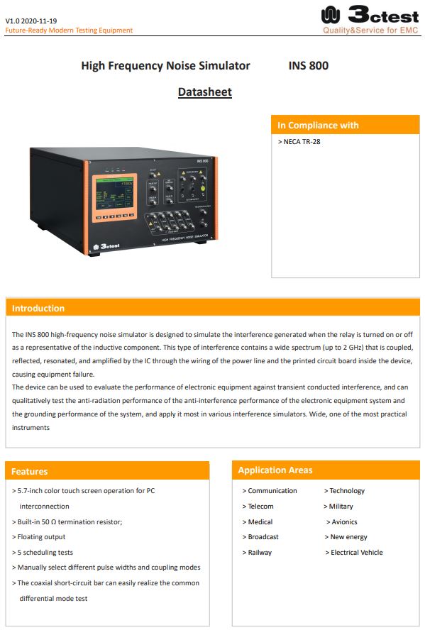  임펄스 발생기, 임펄스 노이즈 시험기, Rise time : 1ns이하, 최대 펄스인가전압 : 4KV, 3ctest